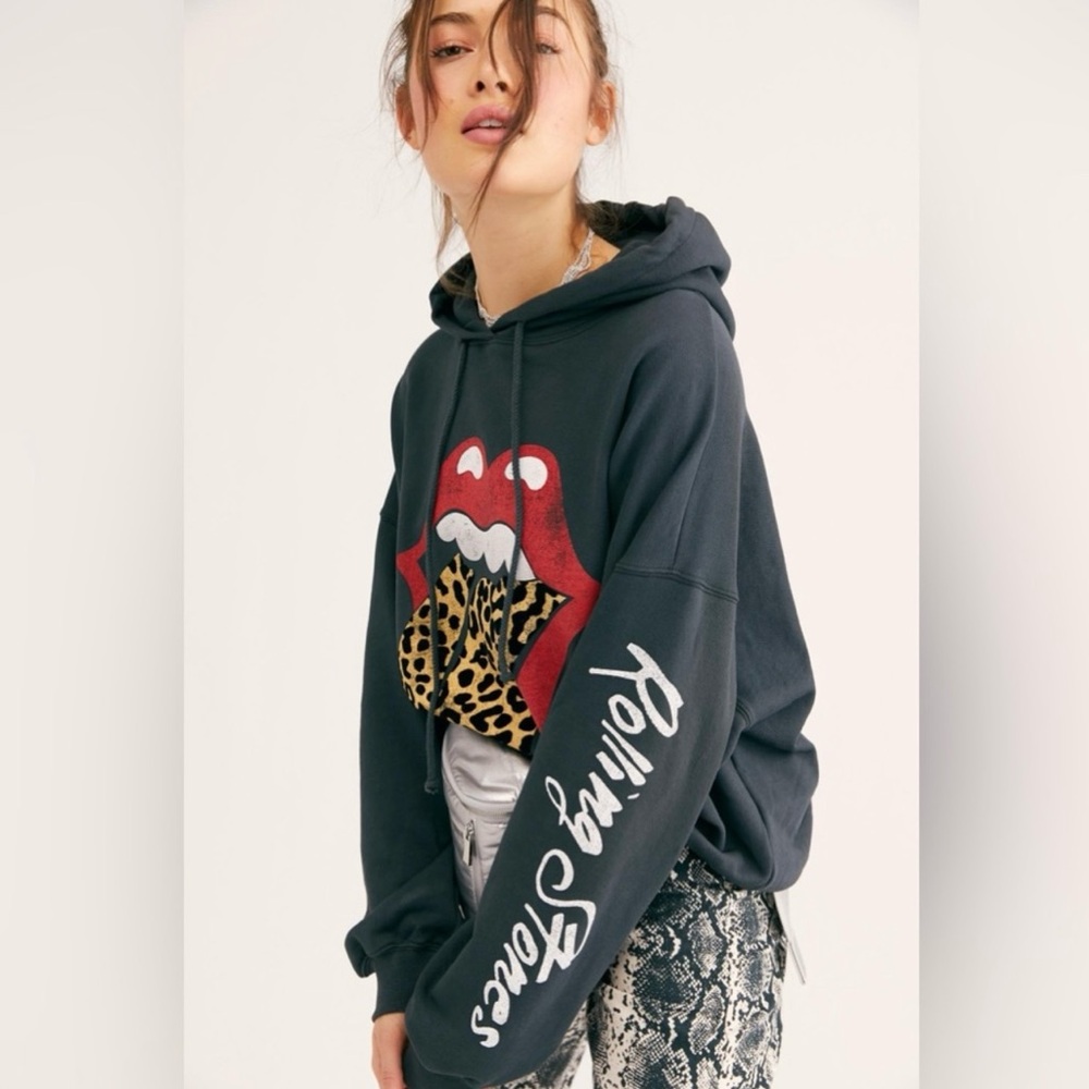 Free People Rolling Stones Tongue Hoodie